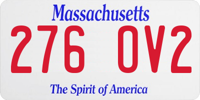 MA license plate 276OV2