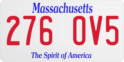 MA license plate 276OV5
