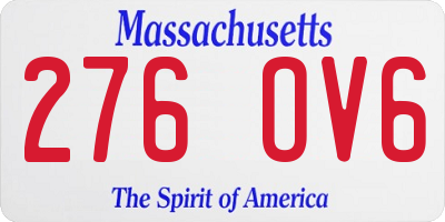 MA license plate 276OV6