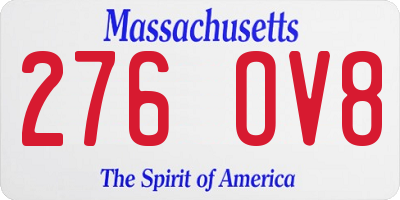 MA license plate 276OV8