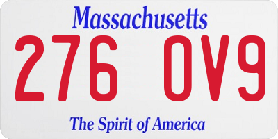 MA license plate 276OV9