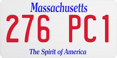 MA license plate 276PC1