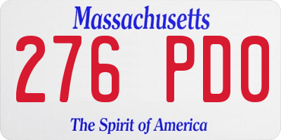 MA license plate 276PD0