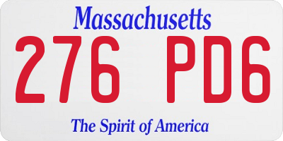 MA license plate 276PD6