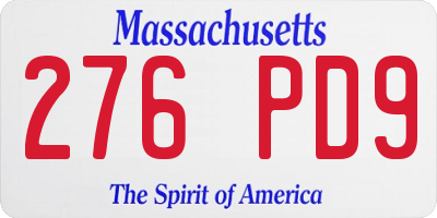 MA license plate 276PD9