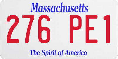 MA license plate 276PE1