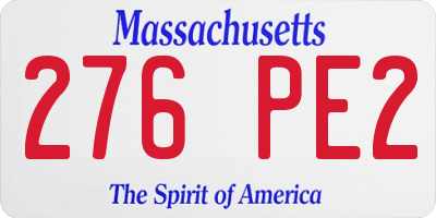 MA license plate 276PE2