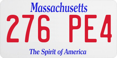 MA license plate 276PE4