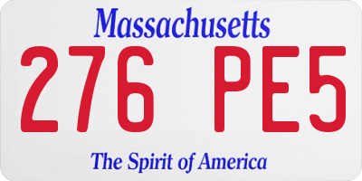 MA license plate 276PE5