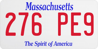 MA license plate 276PE9