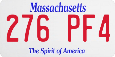 MA license plate 276PF4