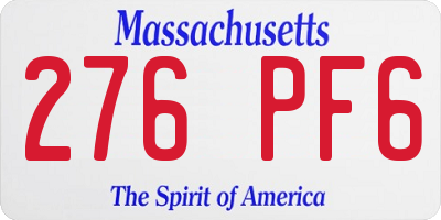 MA license plate 276PF6