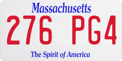 MA license plate 276PG4