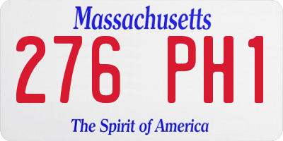 MA license plate 276PH1