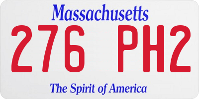 MA license plate 276PH2