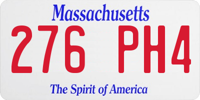 MA license plate 276PH4