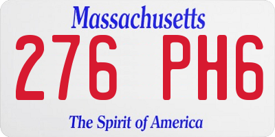 MA license plate 276PH6