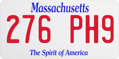 MA license plate 276PH9