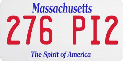 MA license plate 276PI2