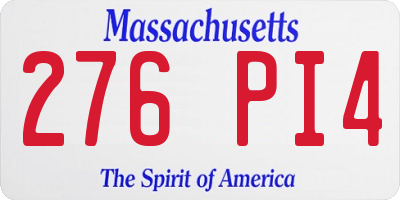 MA license plate 276PI4