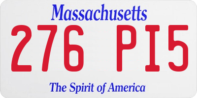 MA license plate 276PI5