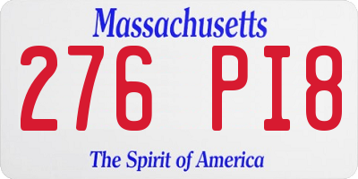 MA license plate 276PI8