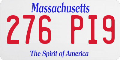 MA license plate 276PI9