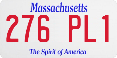 MA license plate 276PL1
