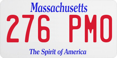 MA license plate 276PM0