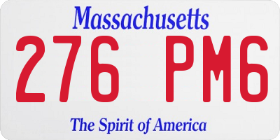 MA license plate 276PM6