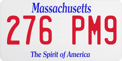 MA license plate 276PM9