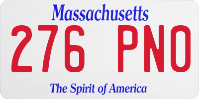 MA license plate 276PN0