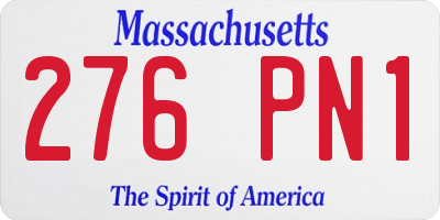 MA license plate 276PN1