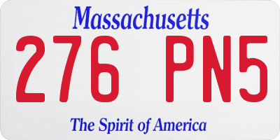 MA license plate 276PN5