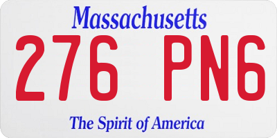 MA license plate 276PN6