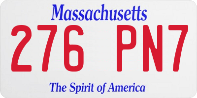 MA license plate 276PN7