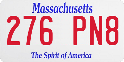 MA license plate 276PN8