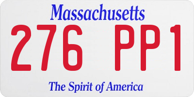 MA license plate 276PP1