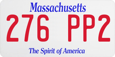 MA license plate 276PP2