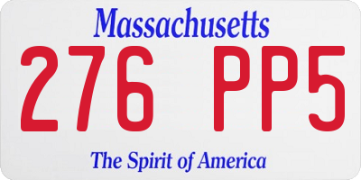 MA license plate 276PP5
