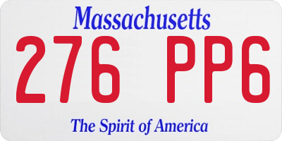 MA license plate 276PP6