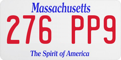 MA license plate 276PP9