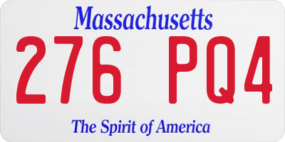 MA license plate 276PQ4