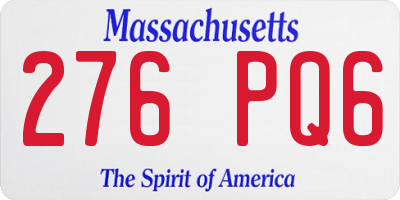 MA license plate 276PQ6