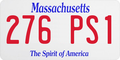 MA license plate 276PS1