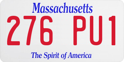 MA license plate 276PU1