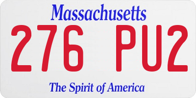 MA license plate 276PU2