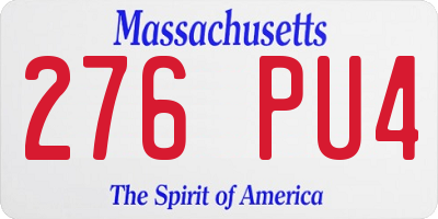 MA license plate 276PU4