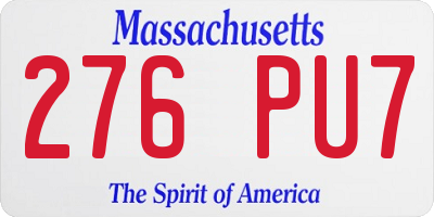 MA license plate 276PU7