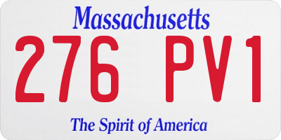 MA license plate 276PV1
